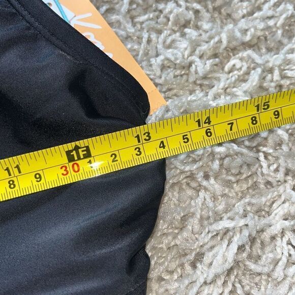 NWT Kona Sol One Piece Swimsuit Womens Tummy Control Ruched Black Small - Picture 14 of 16